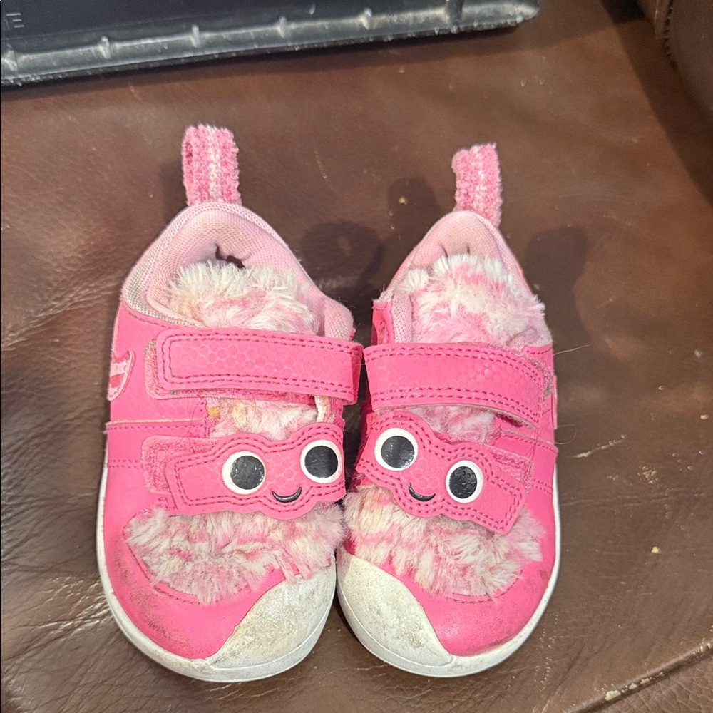 Nike Pink Fuzzy Kids Sneakers